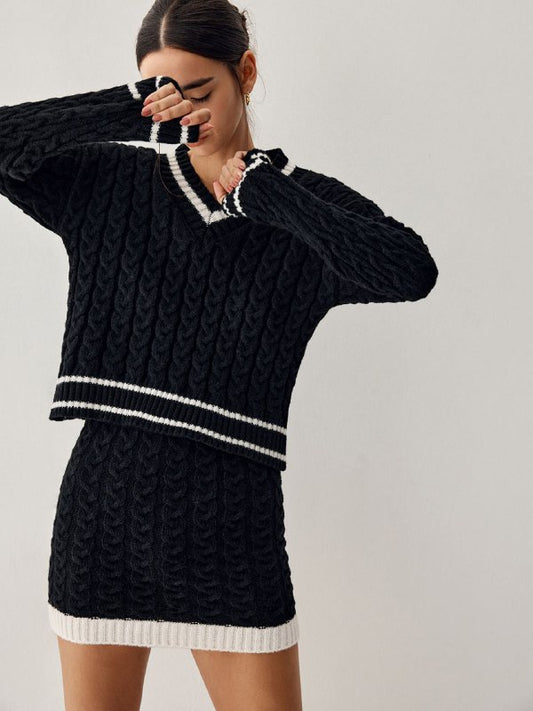 NOVA - Zopfmuster-Pullover mit Rock