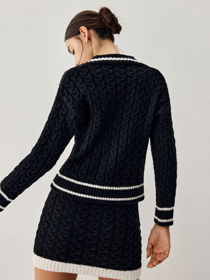 NOVA - Zopfmuster-Pullover mit Rock